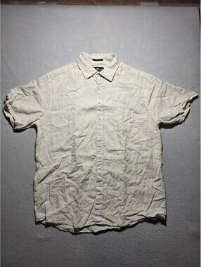 Rodd & Gunn Mens 2XL Short Sleeve Button Down Shirt 100% Linen Italian Fabric